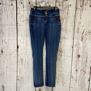 FREE JEANS Women's Medium Wash High Waisted Jeggings Size 11 * (PB)